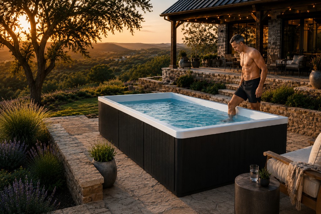 Lone Star plunge pool in a Texas backyard
